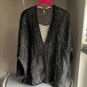 Free People Black and White Cardigan